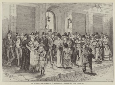 The Fashionable Promenade in Montevideo, outside the Club Uruguayo by Melton Prior